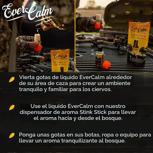Vista 3 de Conquest Scents EverCalm Deer Herd Scent, Deer Attractant Original Formula Calming Scent from Deer Bedding Areas, for Pre-Rut, Rut and Post-Rut