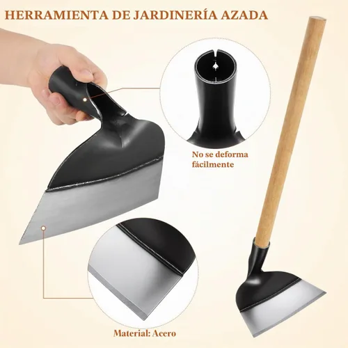 Vista 4 de MAGICLULU Cabezal de azada de jardín, herramienta de jardín resistente para deshierbe, aflojamiento de suelo resistente, piratería, paisajismo