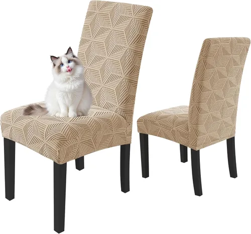 Vista 50 de YEMYHOM Funda elástica para silla con respaldo de 1 pieza con diseño jacquard más reciente, funda para silla con respaldo antideslizante, protector