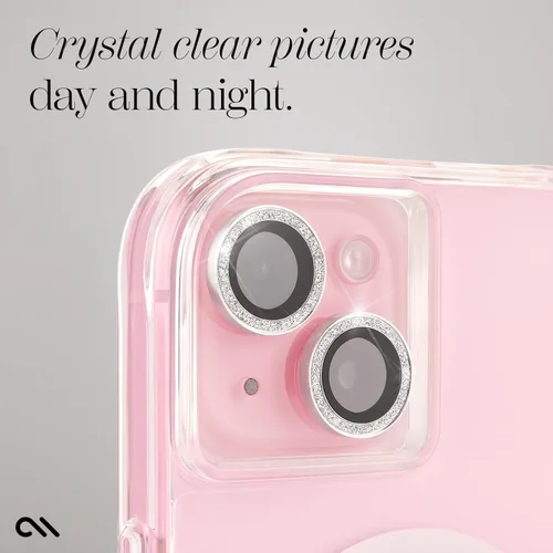Vista 7 de Case-Mate Protector de lente de cámara con anillos parpadeantes para iPhone 15 / iPhone 15 Plus - Doble vidrio templado - Duradero, antiarañazos