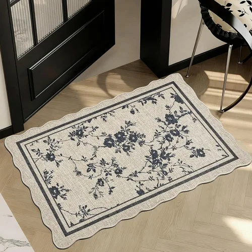 Vista 34 de ORTIGIA Alfombra festoneada de yute fácil de 3 x 5 pulgadas, color negro