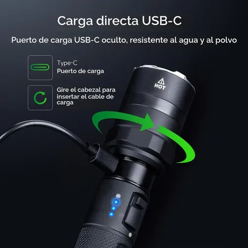 Vista 4 de NEXTORCH P84 3700LM linterna, linterna de lúmenes altos