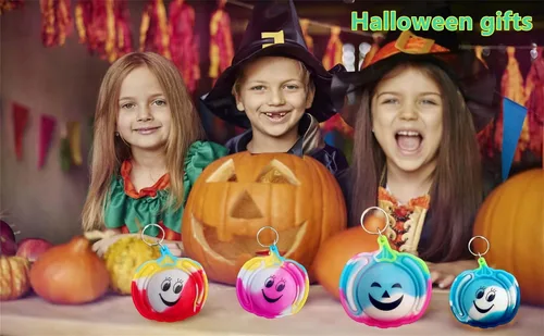Vista 6 de Paquete de 20 mini burbujas para ansiedad de calabaza de Halloween a granel para niños, recuerdos de fiesta y regalos para estudiantes en el aula