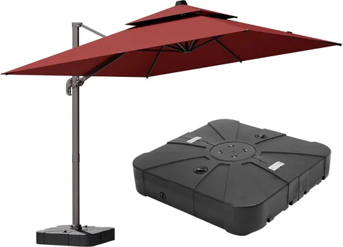 Vista 31 de Sombrilla voladiza para patio, 9 x 12 pies, sombrilla giratoria Beige