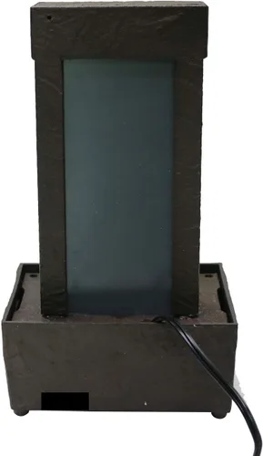 Vista 3 de Nature's Mark Fuente de Agua de Mesa con Espectáculo de Luz de Cascada con Espejo de 10" de Altura con Rocas Naturales de Río y Luces LED que
