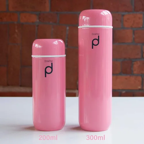 Vista 4 de Drinkpod Grunwerg HCF-200P - Frasco de cápsula aislada al vacío, acero inoxidable, rosa, 6.8 fl oz