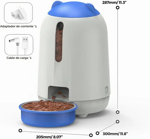 Vista 7 de PAPIFEED Comedero Automático para Gatos, Dispensador de Comida para Gatos WiFi de 2.4G con Control de Aplicación, Comedero Automático para Mascotas