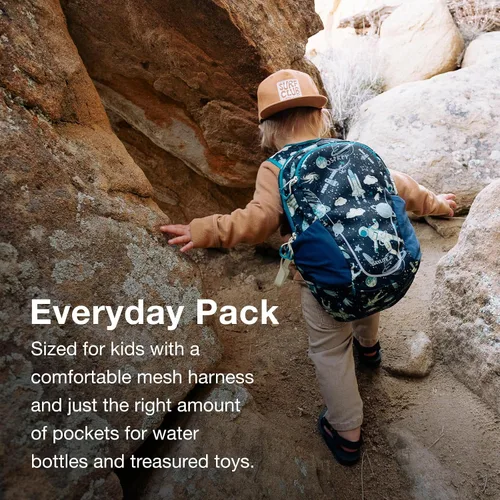 Vista 3 de Osprey Daylite Jr. - Mochila para niños y viajes, estampado espacial y azul antiguo
