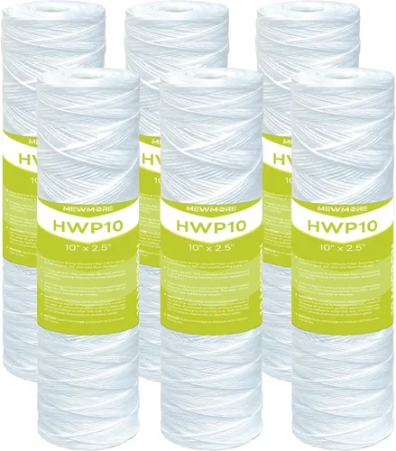 Vista 9 de Cartucho de filtro de agua de 5 micrones para toda la casa, filtros de sedimentos para heridas de cuerda para agua de pozo, reemplazo universal