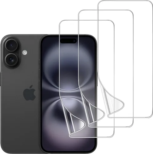 Vista 23 de Paquete de 3 protectores de pantalla de TPU para iPhone 13/13 Pro de 6.1 pulgadas, película de hidrogel transparente HD transparente suave