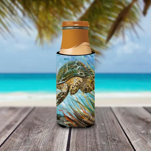 Vista 3 de Caroline's Treasures JMK1168MUK Tortuga marina ultra Hugger para latas delgadas puede enfriar la manga abrazador lavable a máquina, funda