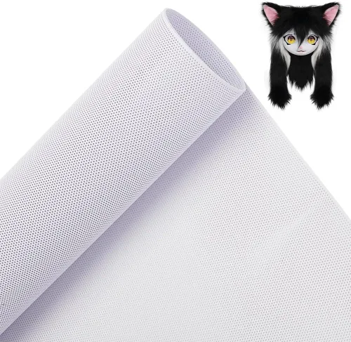 Vista 7 de BENECREAT Malla Personalizada para Ojos de Traje de Peluche, Malla de PVC Blanco de 39x11.8 Pulgadas de 0.2mm de Grosor, Resistente al Agua e