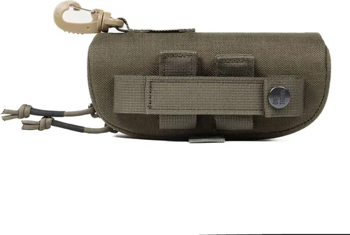 Vista 23 de OneTigris Estuche rígido para gafas de sol tácticas Molle con cremallera Estuche de transporte 1000D Nylon con clip
