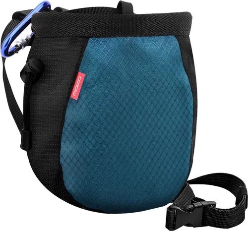 Vista 14 de Moko Rock Climbing Chalk Bag, Bouldering Chalk Pot Bucket with Adjustable Belt & Carabiner Drawstring Climbing Gear