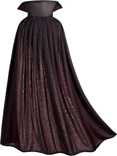 Vista 6 de Matagami Capa de disfraz de Drácula de vampiro para fiesta de Halloween, capa larga reversible con cuello alto con accesorios