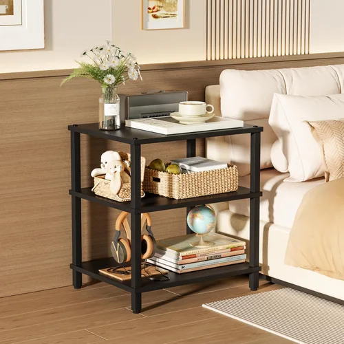 Vista 9 de Soporte para reproductor multimedia AV de 3 niveles, gabinete estéreo, gabinete estéreo moderno, estante de consola de juegos, soporte de TV