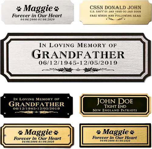 Vista 12 de Caramel Sweet Life Placas de nombre personalizadas, placa negra grabada con texto dorado, placas de trofeo grabadas, placa de nombre personalizada