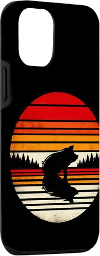 Vista 3 de Funda para iPhone 15 Pig Sunset Retro Style Safari Vintage 70s