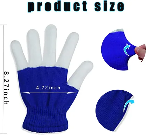 Vista 6 de Guantes de dedo con luz LED para niños, adolescentes, adultos, Pascua, Halloween, Navidad, regalos para fiestas, Azul oscuro