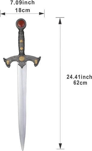 Vista 3 de HOTTERCOS Espada medieval de caballero falsa de espuma vikinga para cosplay