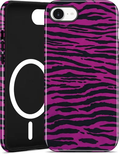 Vista 111 de Jusy Funda magnética Zebra para iPhone XR, color negro