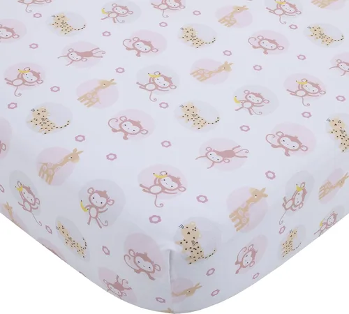 Vista 14 de NoJo Sleepysaurus - Sábana bajera ajustable para cuna, 100% algodón, diseño de hojas de dinosaurio azul, amarillo, gris y blanco