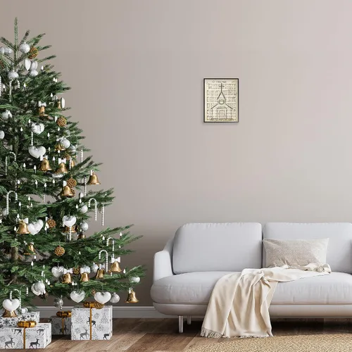 Vista 3 de Stupell Industries 'Festive Holy Night Musical Script', arte giclée enmarcado, negro, 11 x 14 pulgadas, fácil de colgar y resistente, fabricado