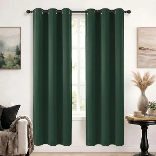 Vista 78 de Simplebrand Cortinas blancas puras de 96 pulgadas de largo para oscurecer la habitación, juego de 2 paneles para dormitorio/sala de estar, bloqueo