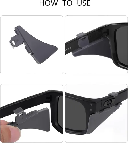 Vista 2 de Eye Opening Stuff Replacement Glasses Side Shields Compatible with Oakley Holbrook OO9102 Sunglasses Gris