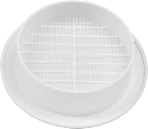 Vista 9 de Paquete de 5 rejillas de ventilación redondas de plástico blanco de 4 pulgadas - Rejilla de ventilación de aire - Cubierta de rejilla - Malla