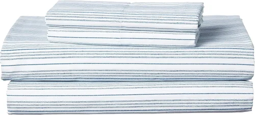 Vista 47 de Nautica - Sábanas, juego de ropa de cama de percal de algodón con funda de almohada a juego, vigorizante y fresco, bolsillo profundo