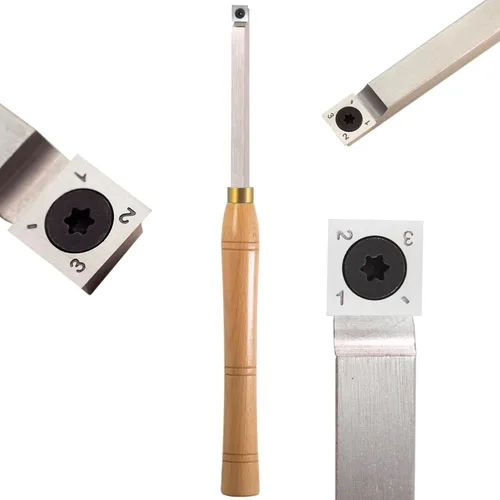 Vista 2 de Herramienta de cincel doblada con punta de carburo de torno de madera más áspera con inserto de carburo cuadrado de 0.551 in, longitud de 16 pulgadas
