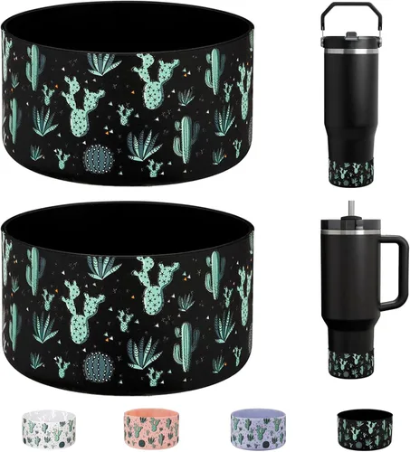 Vista 22 de WK IEASON 2 Piezas Protector de Base Tipo Bota para Vaso Stanley Quencher Adventure 40oz y Stanley IceFlow 20oz 30oz y Compatible con Botella de 3D