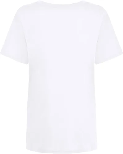Vista 2 de Camiseta de manga corta ajustada para mujer, con cuello redondo, para ocultar el vientre, transpirable, con estampado de Pascua
