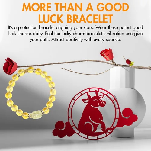 Vista 6 de Feng Shui - Pulsera de citrino del zodiaco para buena suerte y riqueza, pulsera de atracción de dinero de cristal natural con guardián Pixiu