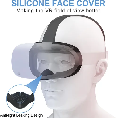 Vista 7 de SUPERUS Correa para la cabeza y almohadilla de silicona para la cara compatible con accesorios OculusMeta Quest 2, mayor comodidad y mantiene tus