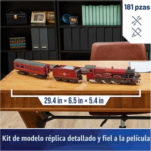 Vista 2 de 4D Build Harry Potter Hogwarts Express 3D Puzzle Model Kit para adultos
