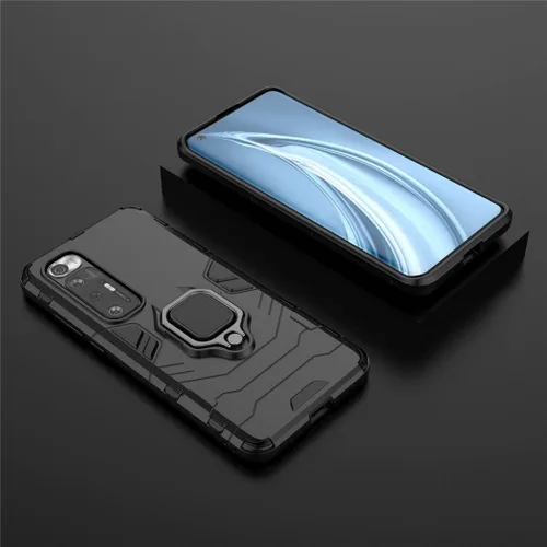 Vista 6 de Compatible con Xiaomi Mi 10S, funda de agarre de anillo de metal, a prueba de golpes, parachoques duro