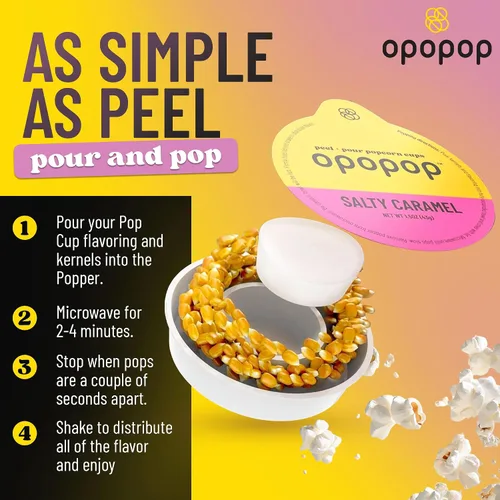 Vista 5 de Opopop Gourmet Popcorn Pop Cups - Juego variado de 4 unidades + juguete de silicona