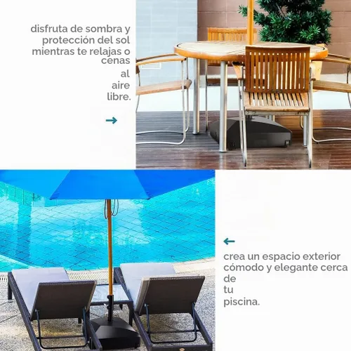 Vista 7 de Maple99 Base de paraguas – Soporte para poste de paraguas rellenable, 2 perillas, con diseño resistente al viento para patio, cubierta, piscina