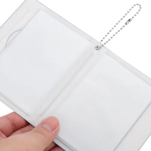 Vista 6 de PRETYZOOM Mini álbum de fotos de 3 pulgadas, pequeño álbum de fotos, carpeta Kpop para tarjetas fotográficas con colgante de corazón, mini álbum