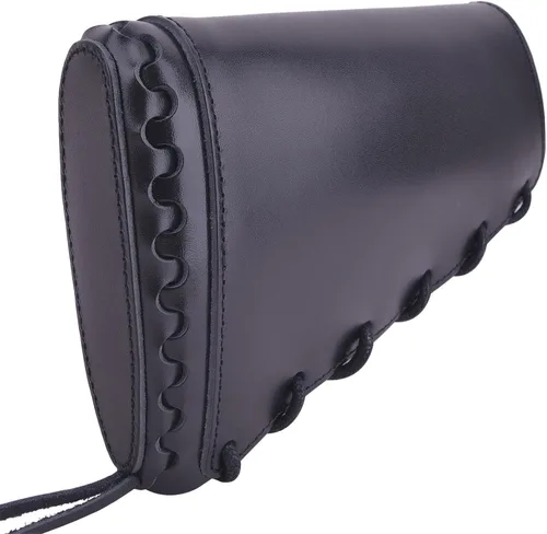 Vista 7 de Almohadilla de cuero para mejilla de culata cosida a mano para rifle 38/357 45-70 308 .22LR 12GA Mano zurda - Negro