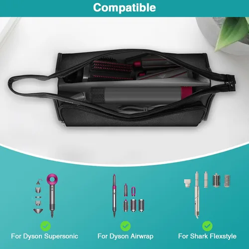Vista 3 de SITHON Estuche de transporte de viaje para Dyson Airwrap Styler/Shark Speedstyle Flexstyle, bolsa organizadora de almacenamiento resistente al agua