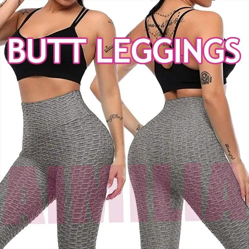 Vista 4 de AIMILIA - Leggings para mujer, levanta glúteos, anti celulitis, cintura alta, pantalones de yoga, entrenamiento, control de abdomen, mallas