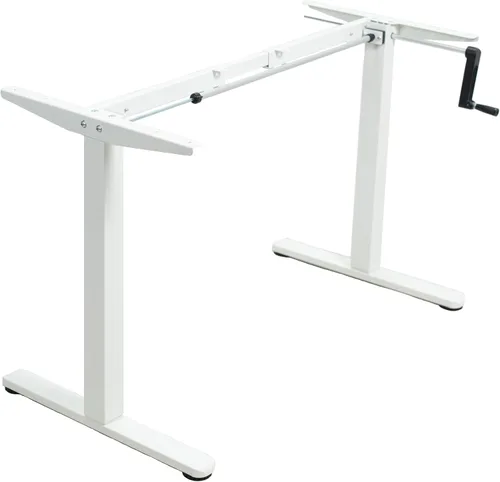 Vista 9 de VIVO DESK-M051MB - Marco de escritorio de pie con manivela compacta, color negro Para mesas de 37 a 77 pulgadas, altura ajustable, patas