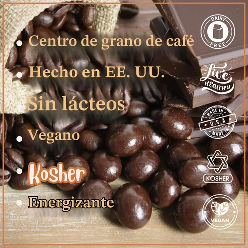 Vista 4 de Granos de café expreso cubiertos de chocolate oscuro - de It's Delish, bolsa de 1 libra Snack para amantes del café Dulces de chocolate gourmet