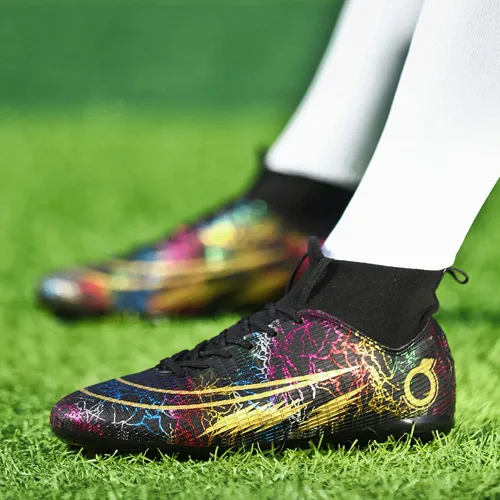 Vista 4 de ailishabroy Botas de fútbol para hombre, FGAG, zapatos de fútbol para interiores y exteriores, con picos firmes para el suelo, entrenamiento