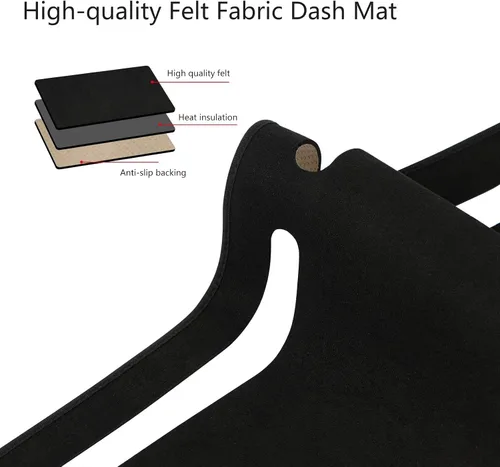 Vista 3 de Funda para salpicadero Alfombrilla personalizada para consola central interior Compatible con Toyota Tacoma 2016-2023 Funda para salpicadero