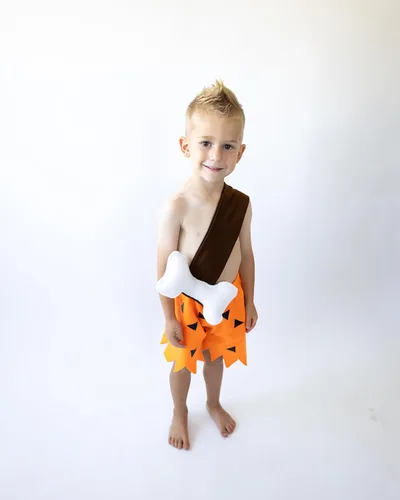 Vista 3 de Luke and Lulu Caveman Pebbles Bam Bam - Disfraz para niñas y niños pequeños