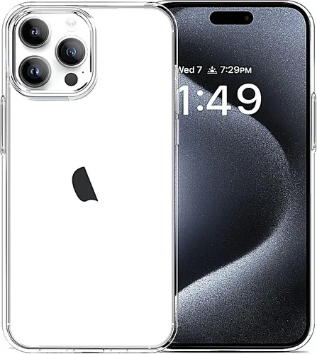 Vista 12 de JJGoo Funda transparente compatible con iPhone 15 Pro, funda de teléfono de TPU suave y transparente, a prueba de golpes, funda delgada para Negro